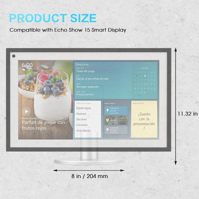Alt view image 5 of 7 - Adjustable Swivel & Tilt Stand for Echo Show 15 Display, Silver