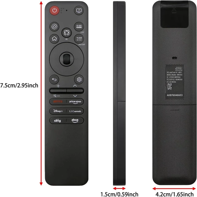 Alt view image 7 of 7 - AKB76046602 AI Magic Remote Compatible with LG 2019-2025 TVs, MR25GA, 2 Pack