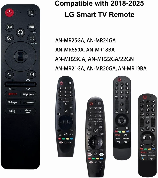 Alt view image 2 of 7 - AKB76046602 AI Magic Remote Compatible with LG 2019-2025 TVs, MR25GA, 2 Pack