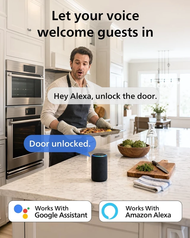 Alt view image 4 of 7 - Smart Keypad Deadbolt Front Lock Set with 2 Handles, Wi-Fi