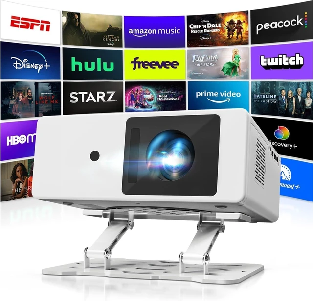 Main image of 4K Projector with WiFi & Bluetooth, Built-in Apps, Native 1080P, 1800 ANSI Lumens, Auto Focus & Dolby Audio Movie Projector for Bedroom, Home