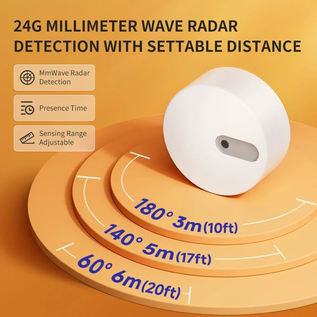 Alt view image 7 of 7 - ES1 Smart Human Presence Sensor with 24G mmWave Radar, Occupancy Sensor for Home Security & Automation, Requires Tuya Zigbee Hub, Works with Alexa, Smart Life, Z2MQTT, ZHA