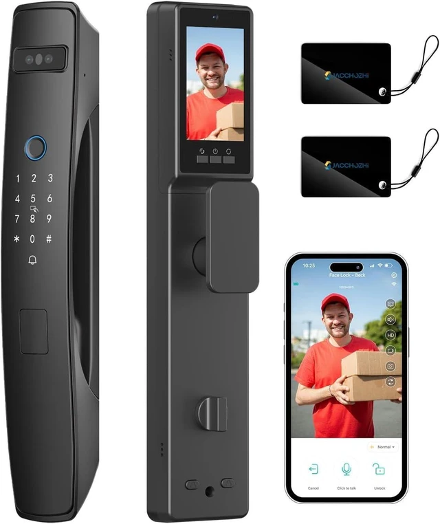 Main image of Smart Lock with 3D Face Recognition, Dual Cameras & Doorbell