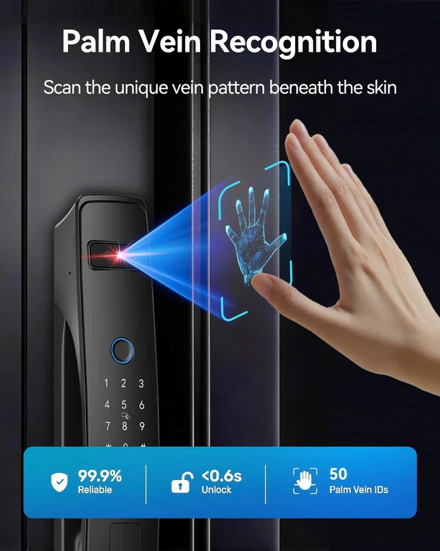 Alt view image 4 of 7 - Smart Lock with 3D Face Recognition, Dual Cameras & Doorbell