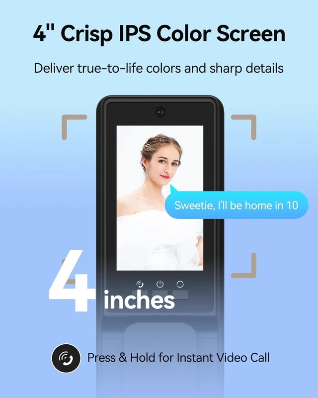 Alt view image 6 of 7 - Smart Lock with 3D Face Recognition, Dual Cameras & Doorbell