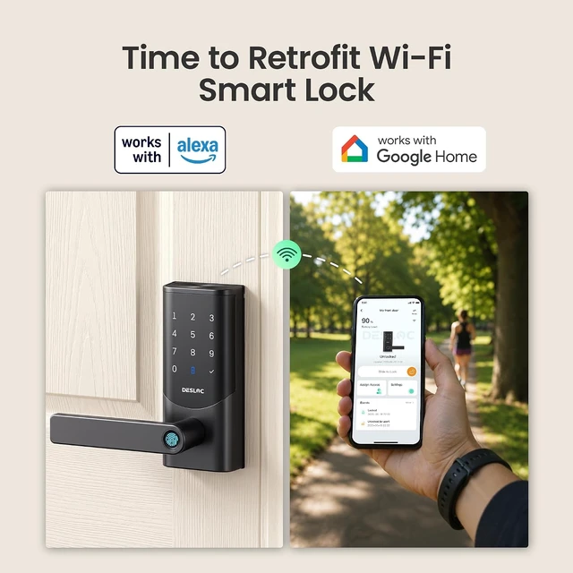 Alt view image 5 of 7 - K221 Fingerprint Smart Door Lock with Handle, 16-Month Battery