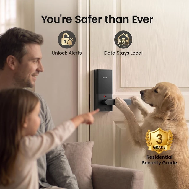 Alt view image 6 of 7 - K221 Fingerprint Smart Door Lock with Handle, 16-Month Battery