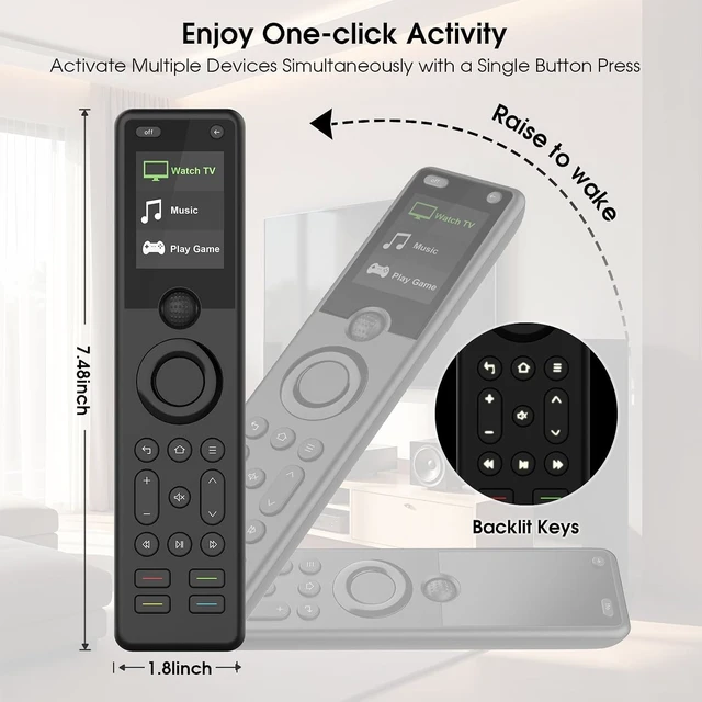 Alt view image 3 of 7 - X1S Smart Remote with Hub All-in-One Customizable Activities, Improved Scroll, Customizable Keys, One-Touch Macros, IR/Bluetooth/WiFi Compatible