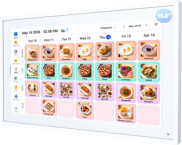 Main image of 15.6" Touchscreen Digital Calendar for Chore Chart Interactive Smart Display, Meal Planner, Auto-Sync iCloud & Outlook, Digital Photo Frame, Wall Mountable Gift for Mom & Dad