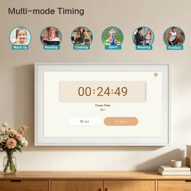 Alt view image 7 of 7 - 15.6" Touchscreen Digital Calendar for Chore Chart Interactive Smart Display, Meal Planner, Auto-Sync iCloud & Outlook, Digital Photo Frame, Wall Mountable Gift for Mom & Dad