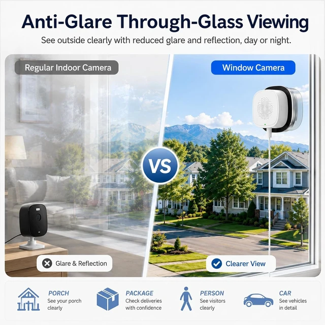 Alt view image 3 of 7 - 2.5K Window Security Cameras, 2.4G/5GHz WiFi Indoor Cameras, 2 Pcs