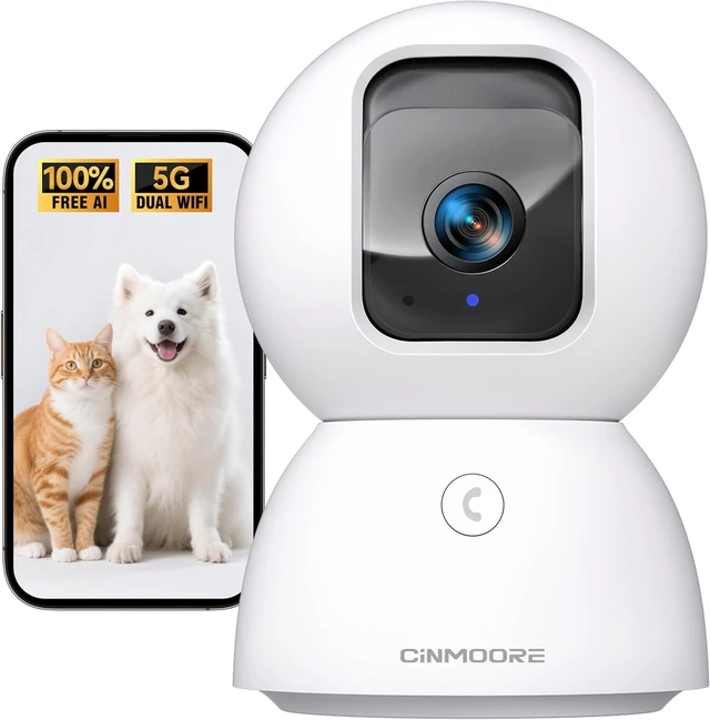 Main image of Upgraded 3K Indoor Security Camera with Free Time Lapse, AI Tracking & Face ID, PTZ 5G WiFi Pet/Baby Monitor, Color Night Vision, Full Duplex 2-Way Talk