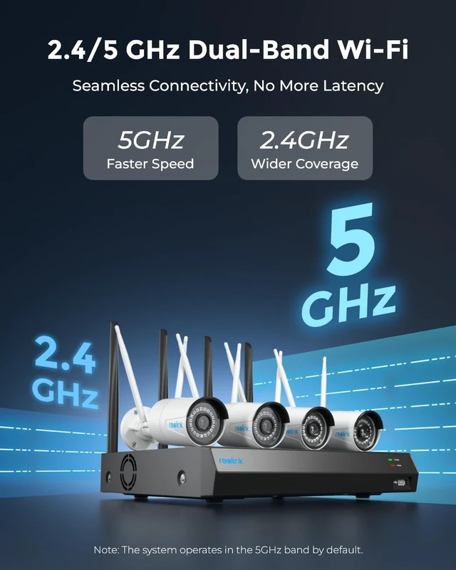 Alt view image 3 of 7 - 5MP Security Camera System 16CH NVR with 1TB HDD, Dual-Band Wi-Fi