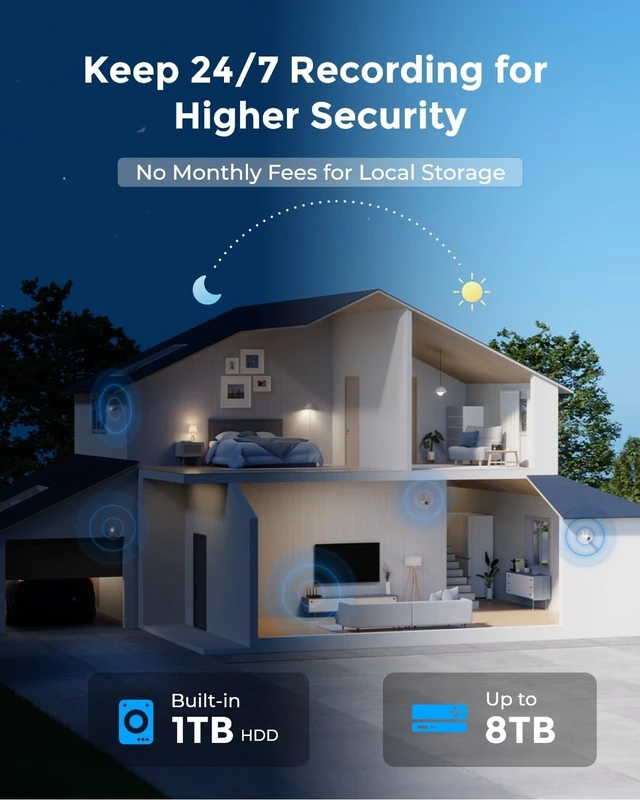 Alt view image 5 of 7 - 5MP Security Camera System 16CH NVR with 1TB HDD, Dual-Band Wi-Fi