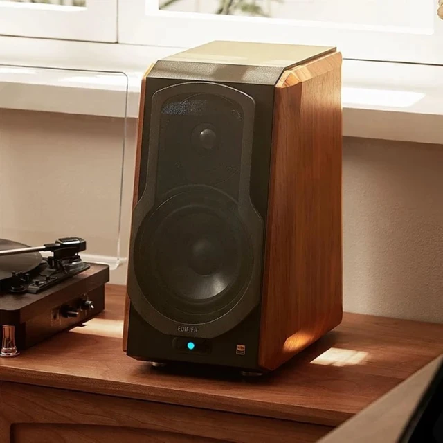 Alt view image 2 of 7 - S1000W WiFi Audiophile Active Bookshelf 2.0 Speakers, 120W RMS Wireless HiFi Bluetooth Sound System, Optical/RCA x 2 Coaxial, AirPlay 2, Spotify Tidal Connect, Works with Alexa Pair