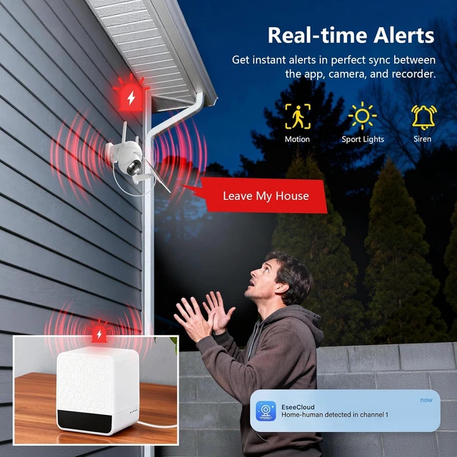 Alt view image 3 of 7 - 2.5K Solar Security Cameras Wireless Outdoor, 4-Camera System