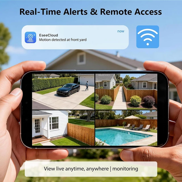 Alt view image 4 of 7 - 2.5K Solar Security Cameras Wireless Outdoor, 4-Camera System