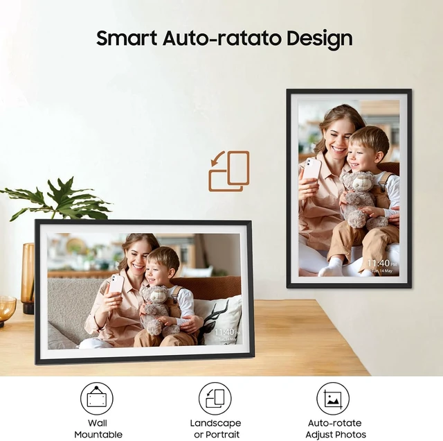 Alt view image 6 of 7 - 15.6" WiFi Digital Picture Frame by Nixplay, 1920x1080 FHD IPS Touch Screen, Easy Photo/Video Sharing via Nixplay App, Auto-Rotate, Free Cloud Storage