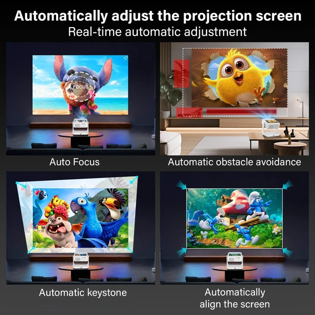 Alt view image 5 of 7 - A2Ultra Touchscreen Smart Portable Projector, 4K Support with WiFi 6 & Bluetooth, 800 ANSI, Dual-Screen Sync, 1000+ Apps, Auto Focus Movie Projector for Home Theater/Outdoor/Gaming