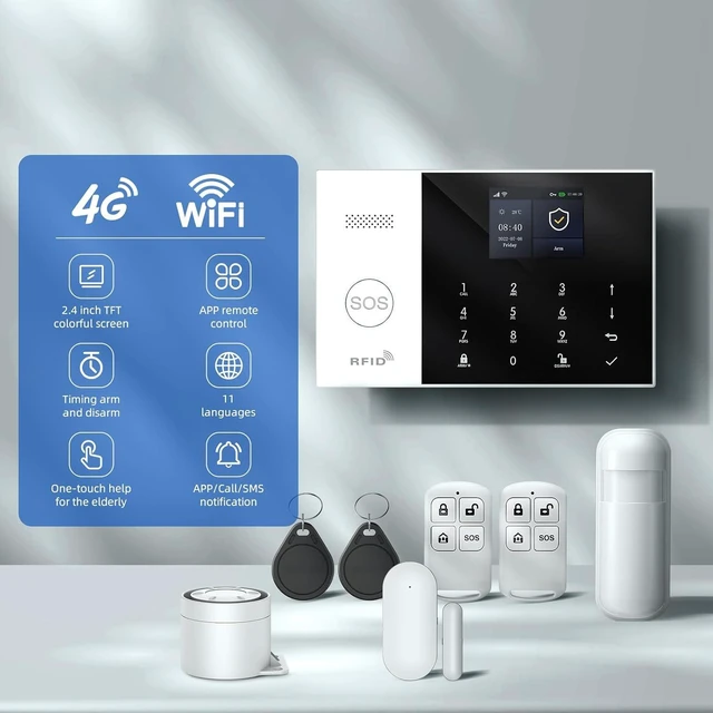 Alt view image 5 of 7 - A105F Home Alarm System, 24 PCS with Door/Window & Motion Sensors