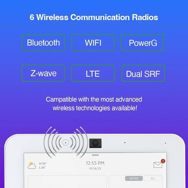 Alt view image 7 of 7 - IQ Panel 4 Wireless Smart Home Security System Alarm Panel for House Protection & Home Automation, Integrates with Alexa, Window Alarms, Cameras & More, 319.5 MHz