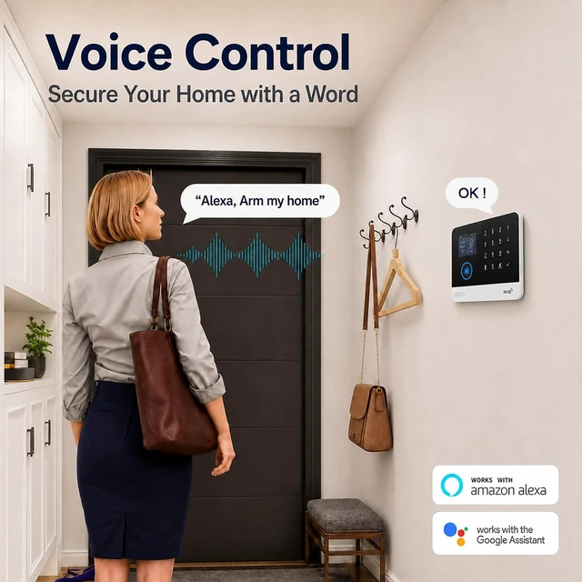 Alt view image 4 of 7 - Wireless Home Alarm System, 12 Pcs, WiFi + GSM/4G, No Monthly Fees