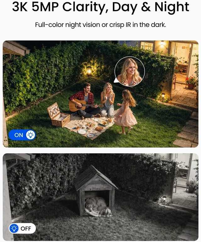 Alt view image 3 of 7 - 3K Security Cameras Wireless Outdoor, WiFi 6 AI Detection, 2-Cam Kit