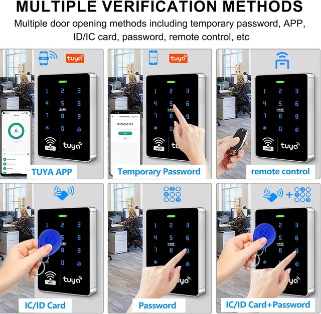 Alt view image 4 of 7 - WiFi Tuya Complete Security Access System Kit with Waterproof RFID Touch Keypad Door Lock, Smart Remote Door Opener, 600-Pound Electric Magnetic Lock + ZL, Metal Sensor Switch, Doorbell