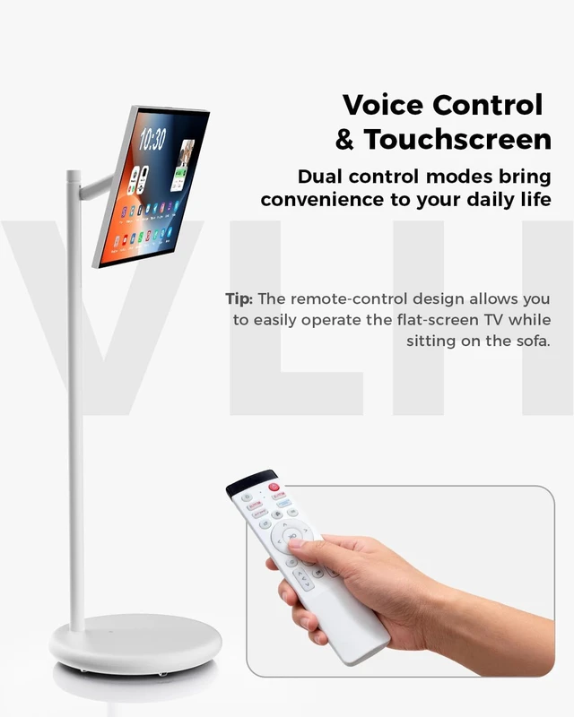 Alt view image 6 of 7 - 27 FHD Touch Screen Rolling TV, Smart Portable TV on Wheels, 6G+128GB, 27000mAh Battery, Android 15 OS, EDLA-Certified, Built-in 13MP Camera, Voice Remote Control