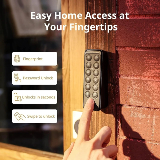 Alt view image 2 of 7 - Smart Keypad Touch for Lock, Fingerprint Keyless Home Entry, IP65 Waterproof, Supports Virtual Passwords (Only Works for SwitchBot)
