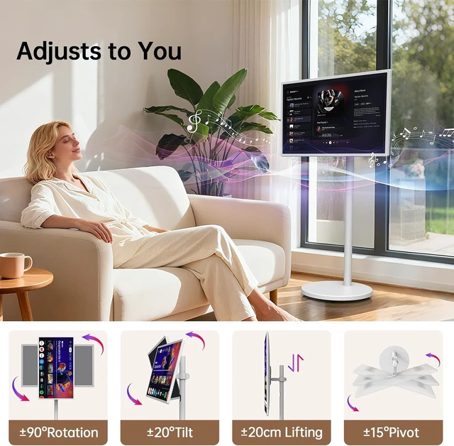 Alt view image 6 of 7 - 32" Portable Smart TV, FHD Google TV, Non-Touchscreen, No Battery
