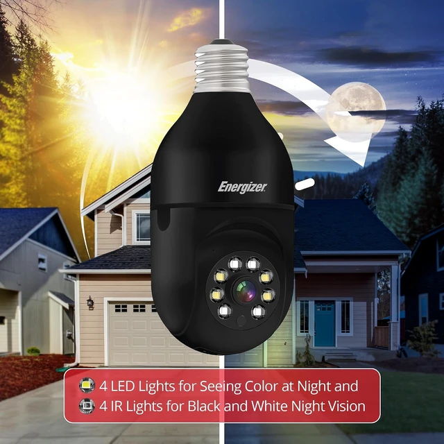 Alt view image 3 of 7 - Connect Smart 1080p HD Outdoor Security Socket Camera with Siren Alarm, Remote Access, Motion Alerts, 2-Way Audio, Night Vision, 2.4GHz Wi-Fi, Black