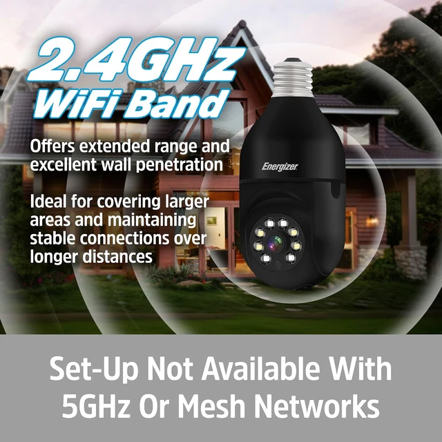 Alt view image 6 of 7 - Connect Smart 1080p HD Outdoor Security Socket Camera with Siren Alarm, Remote Access, Motion Alerts, 2-Way Audio, Night Vision, 2.4GHz Wi-Fi, Black
