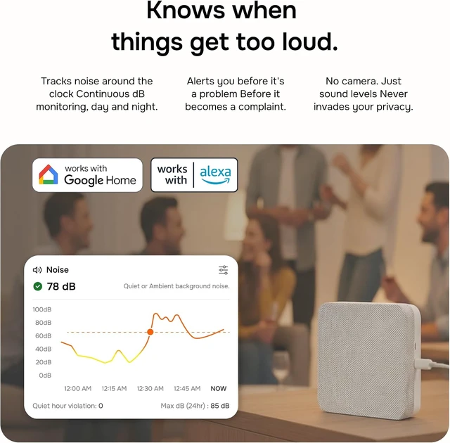 Alt view image 3 of 7 - Layla Smart Home Agent, 9-in-1 Smart Sensor & Air Quality Monitor (CO2, bVOC, Humidity)