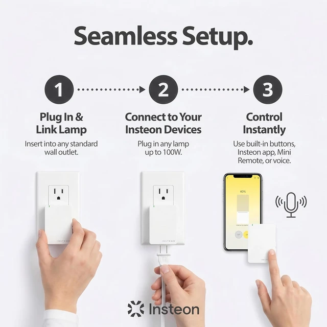 Alt view image 3 of 6 - Smart Lamp Dimmer Plug, 300W Dimmable Light Control, White, 2457D2
