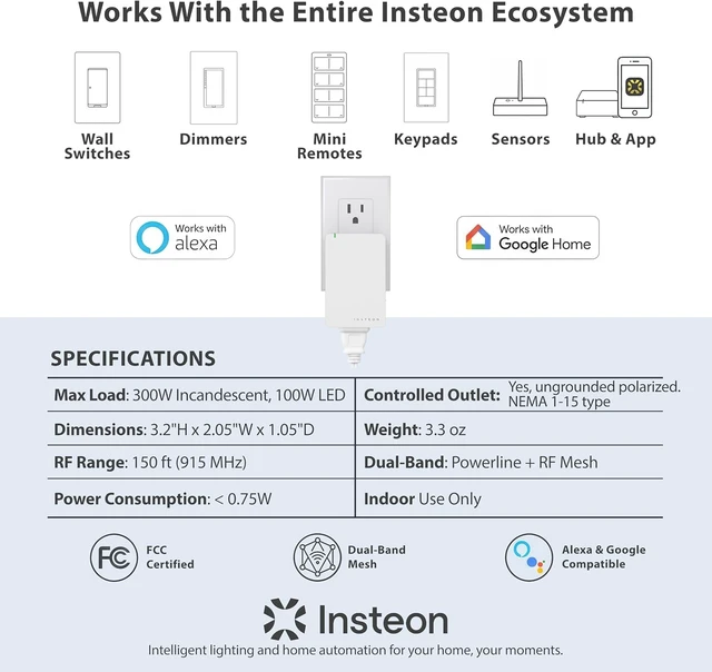 Alt view image 5 of 6 - Smart Lamp Dimmer Plug, 300W Dimmable Light Control, White, 2457D2