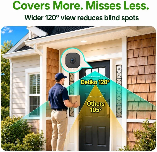 Alt view image 5 of 7 - 2K Window Camera, 5GHz & 2.4GHz WiFi Security Camera with 120° Wide View, Full Color Night Vision, AI Person/Vehicle/Pet Detection, 911 Emergency, US Based Cloud, 24/7 Recording, Pro