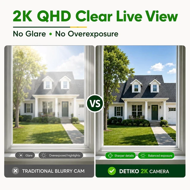 Alt view image 7 of 7 - 2K Window Camera, 5GHz & 2.4GHz WiFi Security Camera with 120° Wide View, Full Color Night Vision, AI Person/Vehicle/Pet Detection, 911 Emergency, US Based Cloud, 24/7 Recording, Pro
