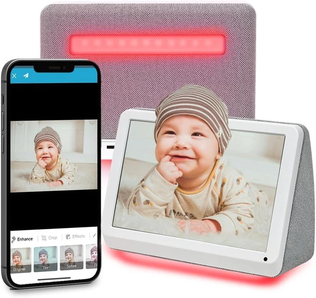 Main image of PhotoShare MyLuma LED 7" WiFi Digital Photo Frame with LEDs & Soft Touch Back Panel