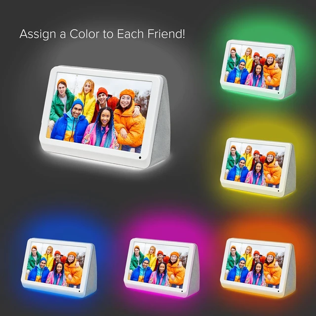 Alt view image 2 of 7 - PhotoShare MyLuma LED 7" WiFi Digital Photo Frame with LEDs & Soft Touch Back Panel