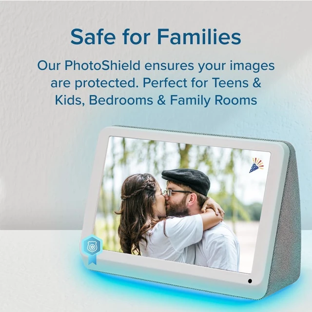 Alt view image 7 of 7 - PhotoShare MyLuma LED 7" WiFi Digital Photo Frame with LEDs & Soft Touch Back Panel