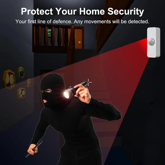 Alt view image 4 of 7 - WiFi Smart Motion Sensor for Home Security, Wireless Motion Detector with App Remote Monitor, Voice Command Compatible with Alexa, 4 Pack
