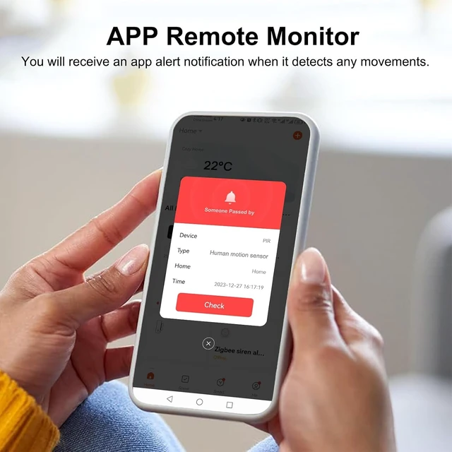 Alt view image 5 of 7 - WiFi Smart Motion Sensor for Home Security, Wireless Motion Detector with App Remote Monitor, Voice Command Compatible with Alexa, 4 Pack