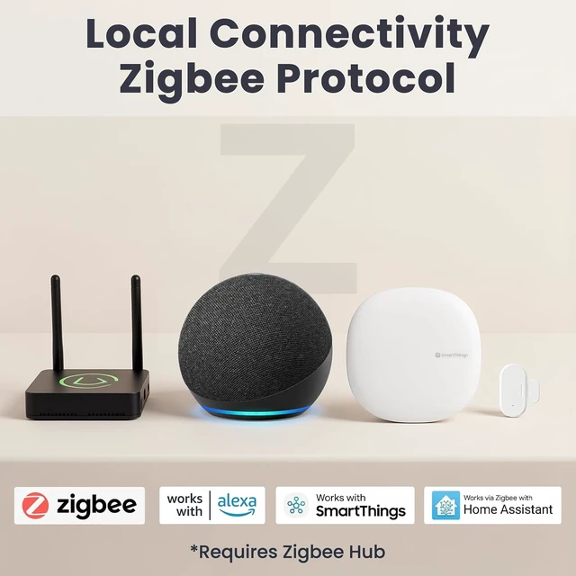 Alt view image 2 of 7 - Zigbee Door Sensor, Smart Contact Sensor for Door & Window Security, 4 Pack
