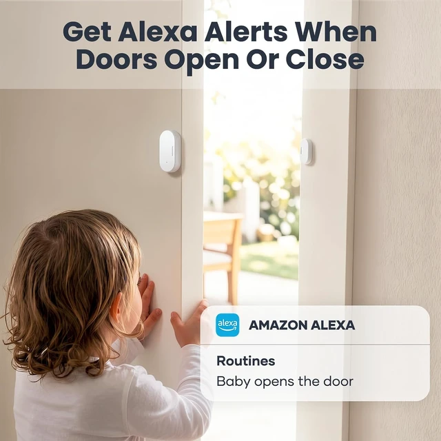 Alt view image 6 of 7 - Zigbee Door Sensor, Smart Contact Sensor for Door & Window Security, 4 Pack