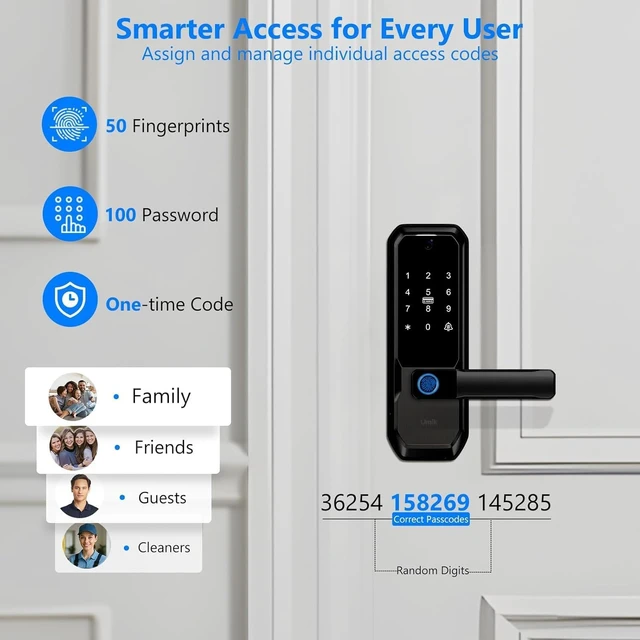 Alt view image 3 of 7 - UMIKSMART WiFi Smart Door Lock with Camera, Fingerprint Keypad & App Control