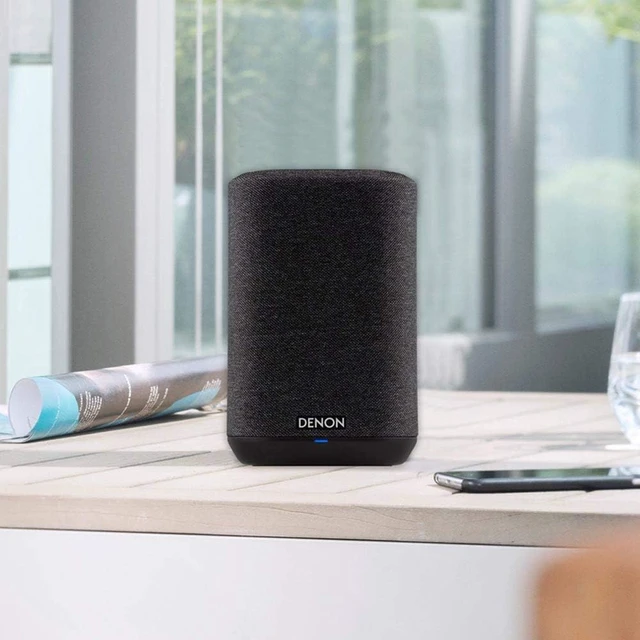 Alt view image 7 of 7 - Home 150 Wireless Smart Speaker Compact Design, Wi-Fi & Bluetooth, HEOS & Alexa Built-in, Siri & AirPlay 2, Spotify Connect, Multi-Room Support, Black