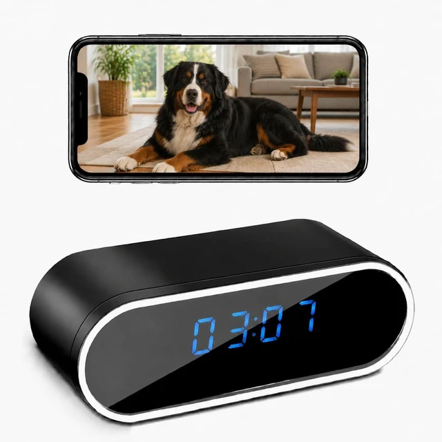 Main image of 1080P HD Clock Hidden Camera WiFi, Indoor Wireless Spy Camera with Motion Detection, Night Vision, Remote Monitoring, Nanny Cam for Home, Office, Elderly, Baby & Pet
