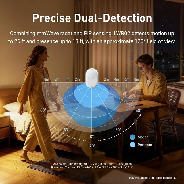 Alt view image 5 of 7 - LWR02 5-in-1 Presence Sensor with PIR + mmWave Radar, Matter Over Thread
