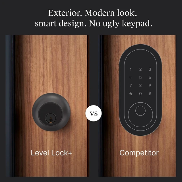 Alt view image 2 of 7 - Lock+ WiFi Deadbolt Smart Lock, World's Smallest Smart Lock Plus Home Key, Lock/Unlock Anywhere, iOS & Android App, Works with Alexa & Google (Matte Black)